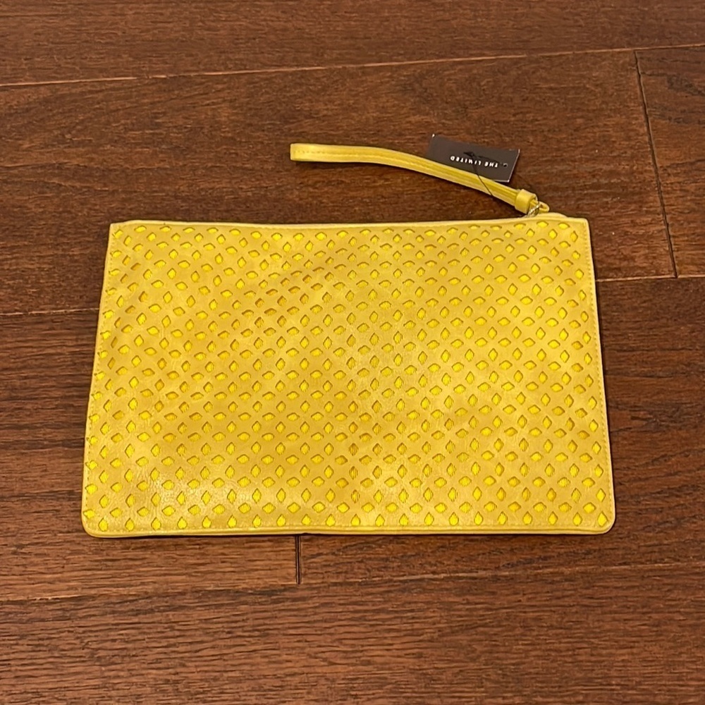 NWT The Limited Yellow Wristlet Clutch